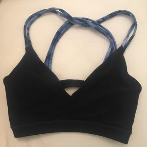 Mondetta Blue Navy sports bra Strappy open back